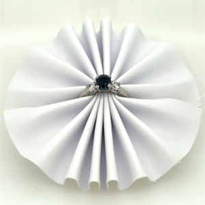 Midnight Sparkle Three-Stone Ring