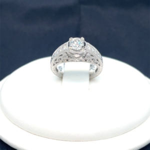 Vintage Filigree Solitaire Ring