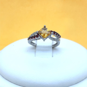 Citrine Flame Crossover Ring