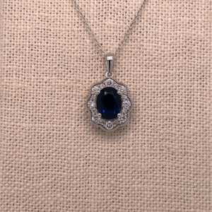 Sapphire Glow Lab Diamond Necklace