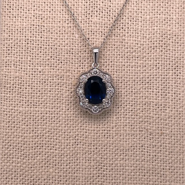 Sapphire Glow Lab Diamond Necklace