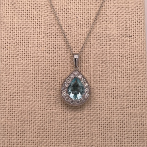 Teardrop Halo Lab Diamond Necklace