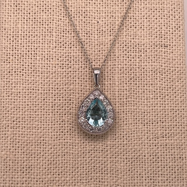 Teardrop Halo Lab Diamond Necklace