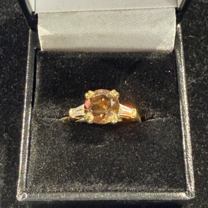 3.03 ct Chocolate Diamond Gold Ring